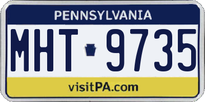 PA license plate MHT9735