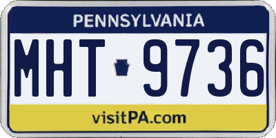 PA license plate MHT9736