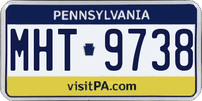 PA license plate MHT9738