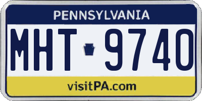 PA license plate MHT9740