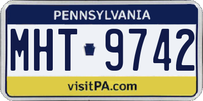 PA license plate MHT9742