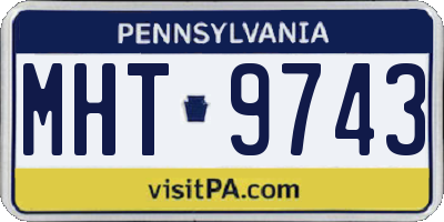 PA license plate MHT9743