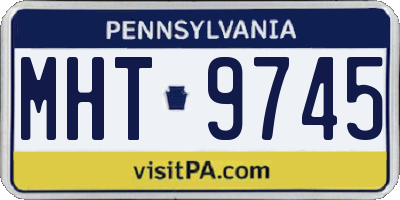 PA license plate MHT9745