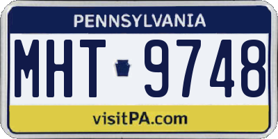 PA license plate MHT9748
