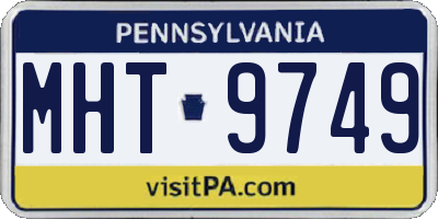 PA license plate MHT9749