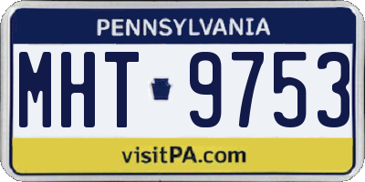 PA license plate MHT9753
