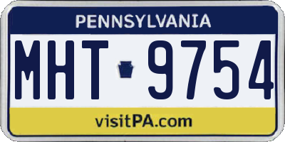 PA license plate MHT9754