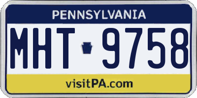 PA license plate MHT9758