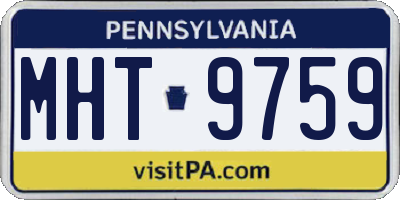 PA license plate MHT9759