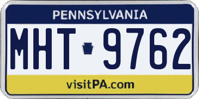 PA license plate MHT9762