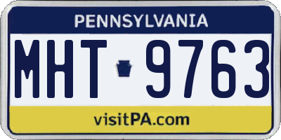 PA license plate MHT9763