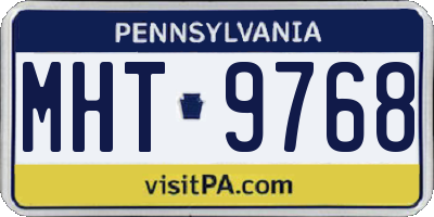 PA license plate MHT9768
