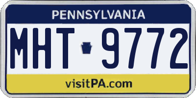 PA license plate MHT9772