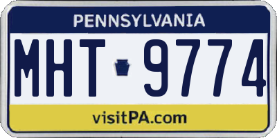 PA license plate MHT9774