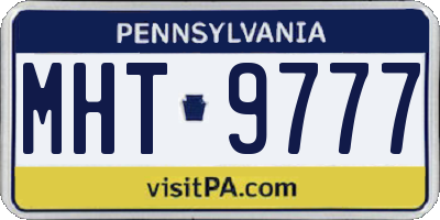 PA license plate MHT9777