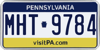 PA license plate MHT9784