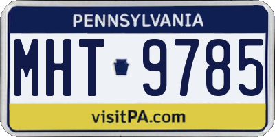 PA license plate MHT9785