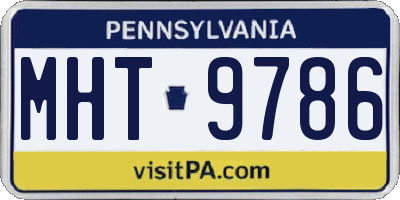 PA license plate MHT9786