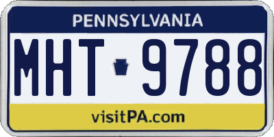PA license plate MHT9788