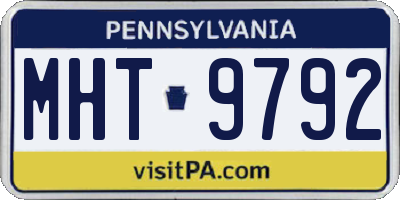 PA license plate MHT9792