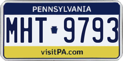 PA license plate MHT9793