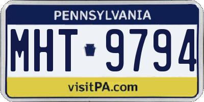 PA license plate MHT9794