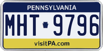 PA license plate MHT9796