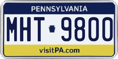 PA license plate MHT9800