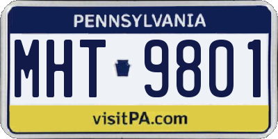 PA license plate MHT9801
