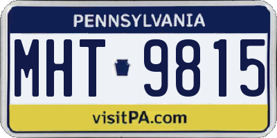PA license plate MHT9815