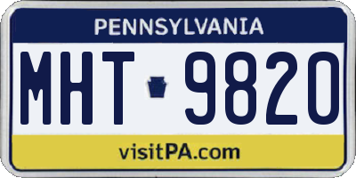 PA license plate MHT9820