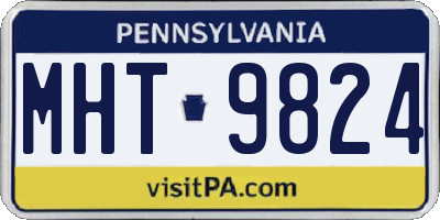 PA license plate MHT9824
