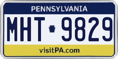 PA license plate MHT9829