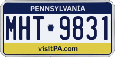 PA license plate MHT9831