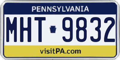 PA license plate MHT9832