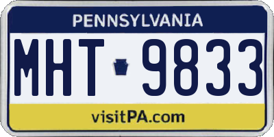 PA license plate MHT9833