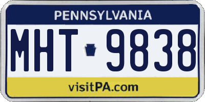 PA license plate MHT9838