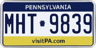 PA license plate MHT9839