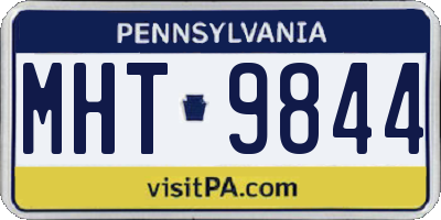 PA license plate MHT9844