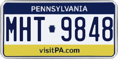 PA license plate MHT9848