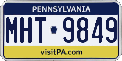 PA license plate MHT9849