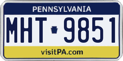 PA license plate MHT9851