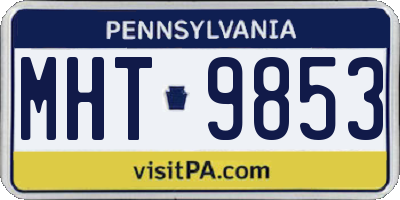 PA license plate MHT9853