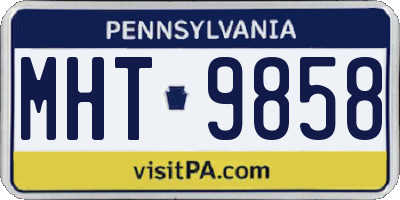PA license plate MHT9858