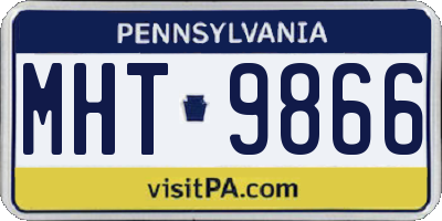 PA license plate MHT9866