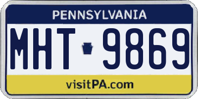 PA license plate MHT9869