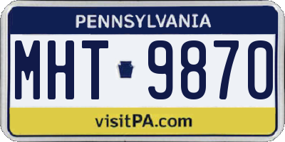 PA license plate MHT9870