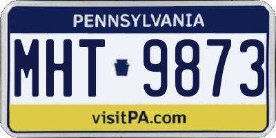PA license plate MHT9873
