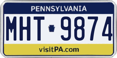 PA license plate MHT9874