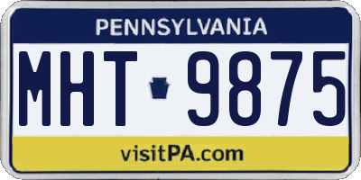 PA license plate MHT9875